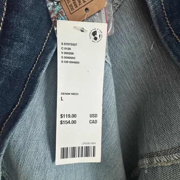 URBAN OUTFITTERS NWT Denim and Lace  Asymmetrical Knee-Length Pencil Skirt - Picture 3 of 4